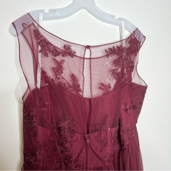 David's Bridal Size 26 Sleeveless Embroidered Soft Net Bridesmaid Dress F20122 - Picture 7 of 9